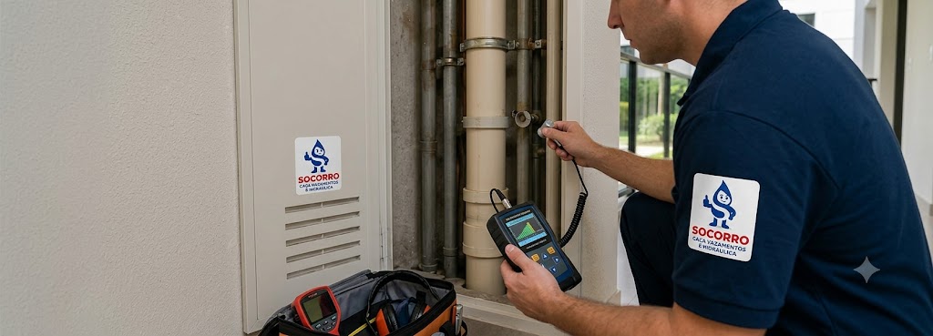 Profissional realizando Caça Vazamento de Água (Detecção Eletrônica) em Barra Velha