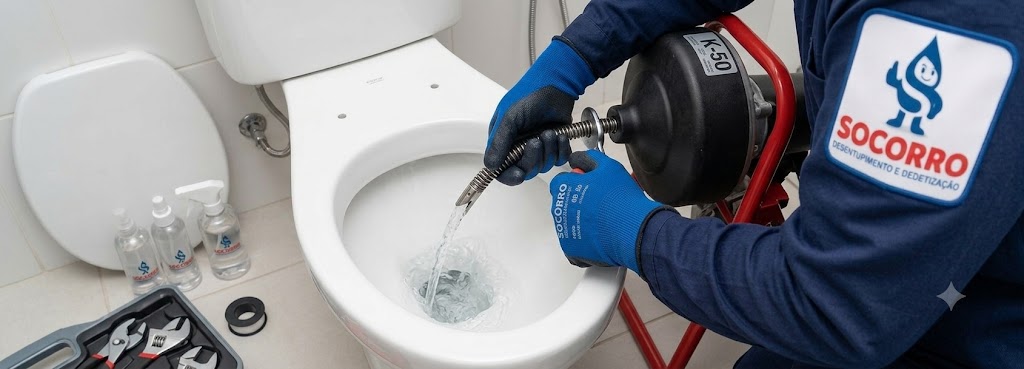 Profissional realizando Desentupidora de Vasos Sanitários em Barra Velha
