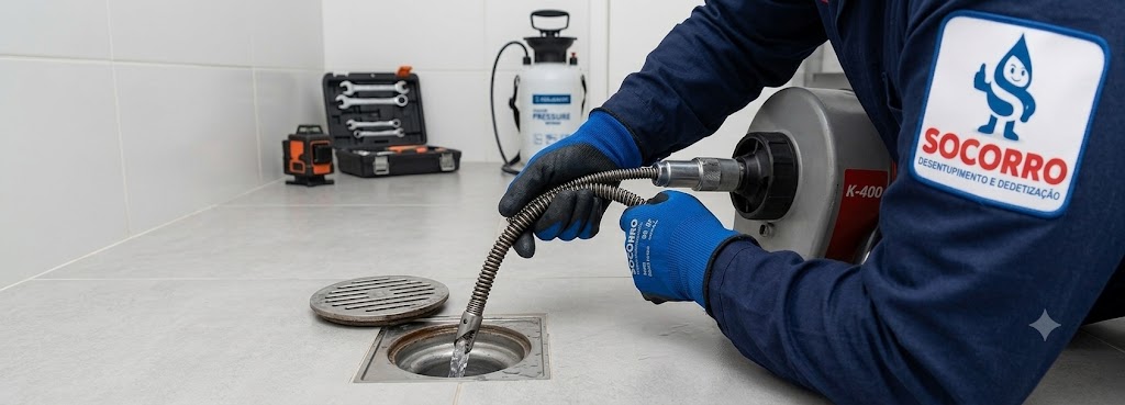 Profissional realizando Desentupimento de Ralos em Barra Velha